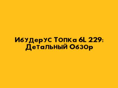 Ибудерус Топка 6L 229:  Детальный Обзор