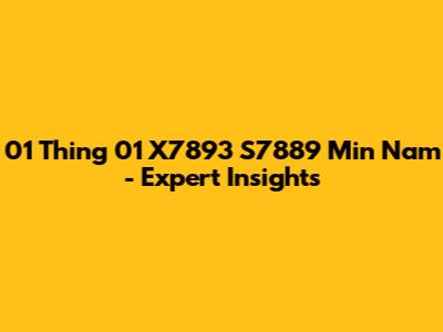 01 Thing 01 X7893 S7889 Min Nam - Expert Insights