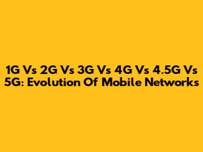 1G Vs 2G Vs 3G Vs 4G Vs 4.5G Vs 5G: Evolution Of Mobile Networks