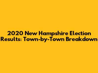 2020 New Hampshire Election Results: Town-by-Town Breakdown