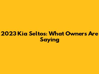 2023 Kia Seltos: What Owners Are Saying