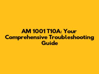 AM 1001 T10A: Your Comprehensive Troubleshooting Guide