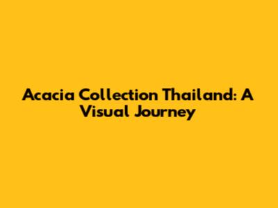 Acacia Collection Thailand: A Visual Journey