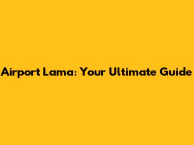 Airport Lama: Your Ultimate Guide