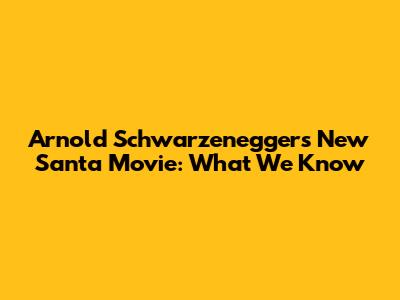 Arnold Schwarzenegger's New Santa Movie: What We Know