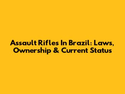Assault Rifles In Brazil: Laws, Ownership & Current Status