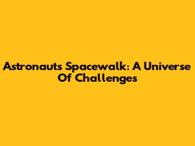 Astronaut's Spacewalk: A Universe Of Challenges