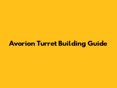 Avorion Turret Building Guide