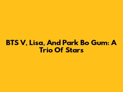 BTS V, Lisa, And Park Bo Gum: A Trio Of Stars