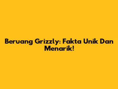Beruang Grizzly: Fakta Unik Dan Menarik!