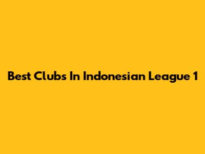 Best Clubs In Indonesian League 1