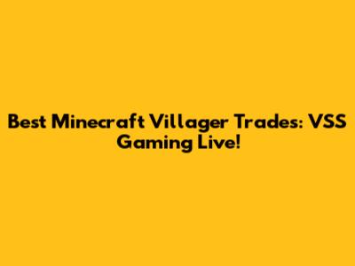 Best Minecraft Villager Trades: VSS Gaming Live!
