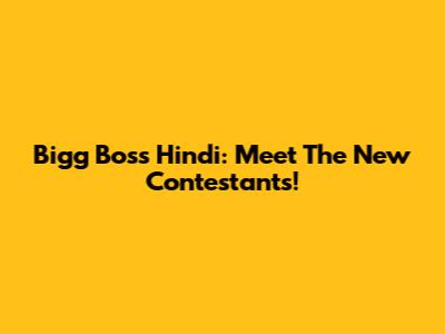 Bigg Boss Hindi: Meet The New Contestants!