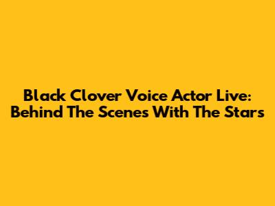 Black Clover Voice Actor Live: Behind The Scenes With The Stars