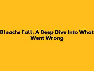 Bleach's Fall: A Deep Dive Into What Went Wrong