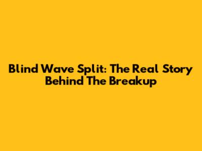 Blind Wave Split: The Real Story Behind The Breakup