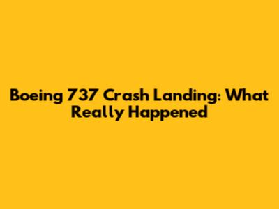 Boeing 737 Crash Landing: What Really Happened
