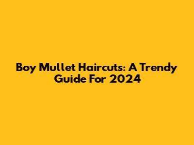 Boy Mullet Haircuts: A Trendy Guide For 2024