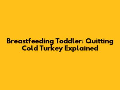 Breastfeeding Toddler: Quitting Cold Turkey Explained