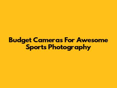 Budget Cameras For Awesome Sports Photography