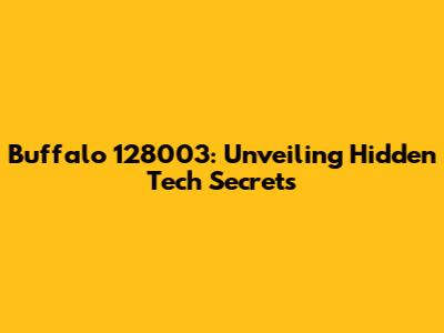 Buffalo 128003: Unveiling Hidden Tech Secrets