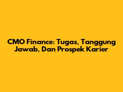 CMO Finance: Tugas, Tanggung Jawab, Dan Prospek Karier