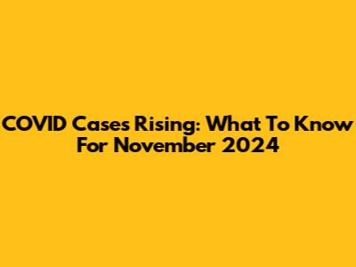 COVID Cases Rising: What To Know For November 2024
