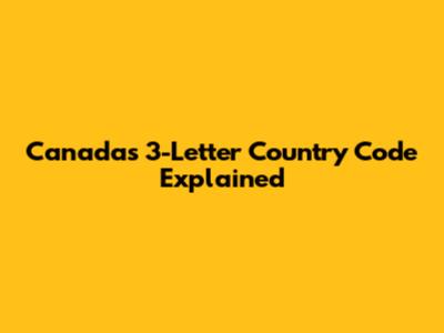 Canada's 3-Letter Country Code Explained