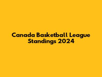 Canada Basketball League Standings 2024