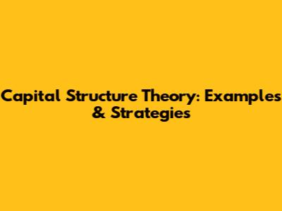 Capital Structure Theory: Examples & Strategies