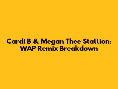Cardi B & Megan Thee Stallion: WAP Remix Breakdown