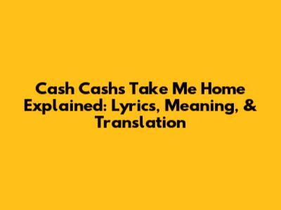 Cash Cash's 'Take Me Home' Explained: Lyrics, Meaning, & Translation