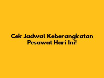 Cek Jadwal Keberangkatan Pesawat Hari Ini!