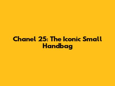 Chanel 25: The Iconic Small Handbag