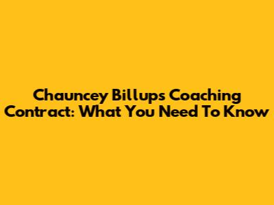 Chauncey Billups' Coaching Contract: What You Need To Know