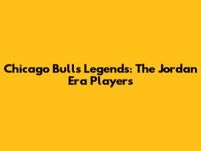 Chicago Bulls Legends: The Jordan Era Players