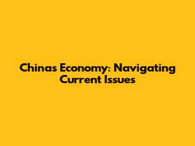 China's Economy: Navigating Current Issues