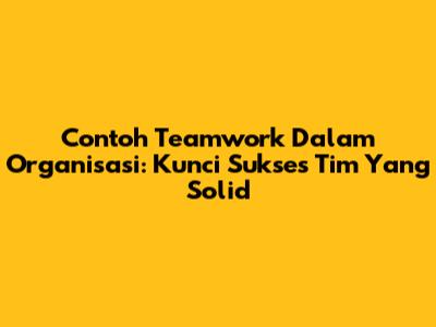 Contoh Teamwork Dalam Organisasi: Kunci Sukses Tim Yang Solid
