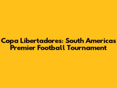 Copa Libertadores: South America's Premier Football Tournament