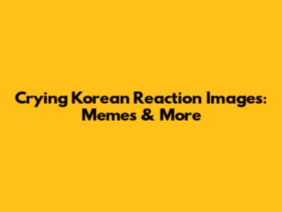 Crying Korean Reaction Images: Memes & More