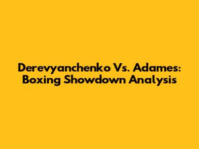 Derevyanchenko Vs. Adames: Boxing Showdown Analysis