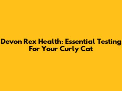 Devon Rex Health: Essential Testing For Your Curly Cat