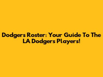 Dodgers Roster: Your Guide To The LA Dodgers Players!