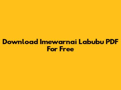 Download Imewarnai Labubu PDF For Free