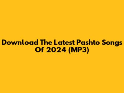 Download The Latest Pashto Songs Of 2024 (MP3)