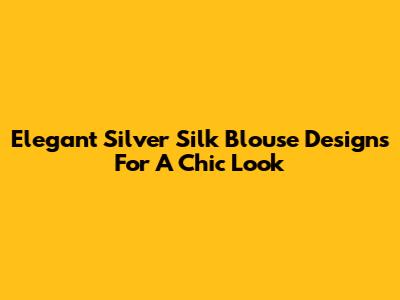 Elegant Silver Silk Blouse Designs For A Chic Look