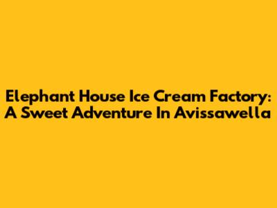 Elephant House Ice Cream Factory: A Sweet Adventure In Avissawella