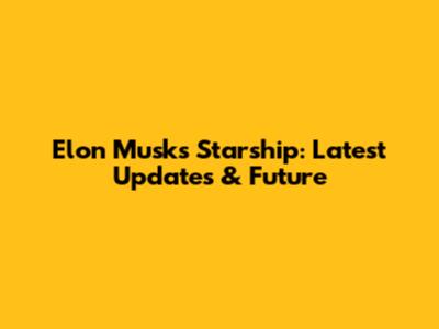 Elon Musk's Starship: Latest Updates & Future