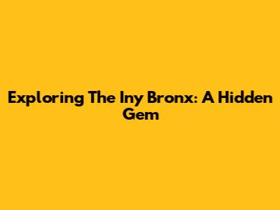Exploring The Iny Bronx: A Hidden Gem