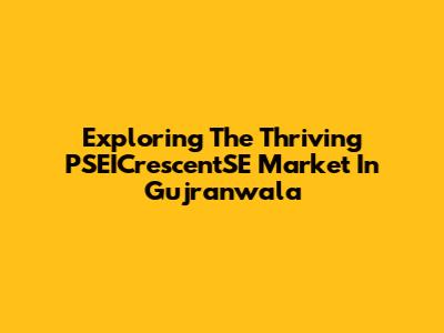 Exploring The Thriving PSEICrescentSE Market In Gujranwala